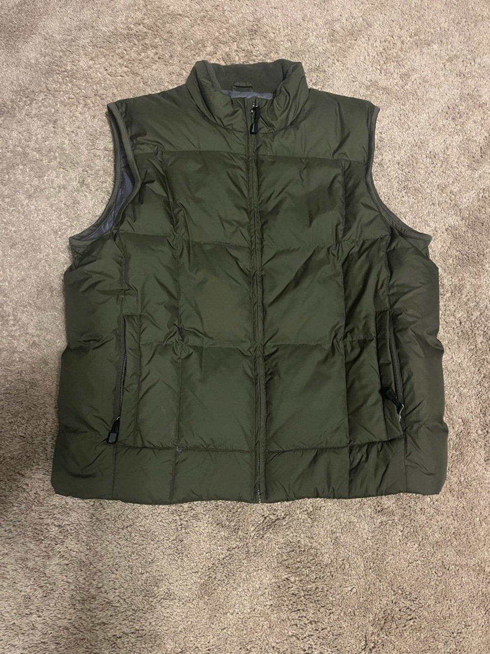 Eddie Bauer Olive Green Goose Down Jacket